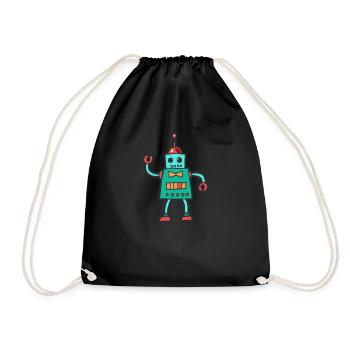 robot - Sac de sport léger - noir - Devant