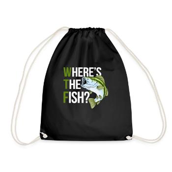Wheres The Fish - Drawstring Bag - black - Front
