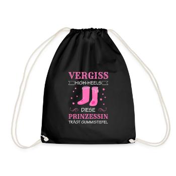 Diese Prinzessin trägt Gummistiefel Spruch - Turnbeutel - Schwarz - Vorne