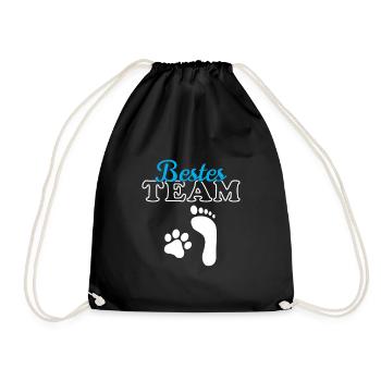 Team Hund & Mensch Hundebesitzer Hundeliebe Hunde - Turnbeutel - Schwarz - Vorne