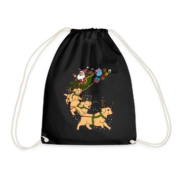 Golden Retriever Weihnachten - Turnbeutel - Schwarz - Vorne