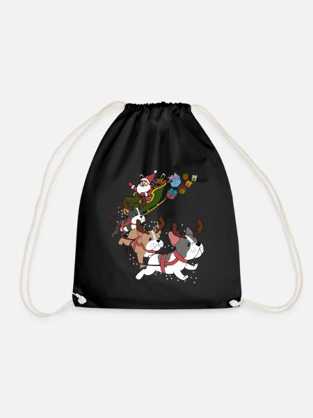 Französische Bulldogge Weihnachten - Turnbeutel - Schwarz