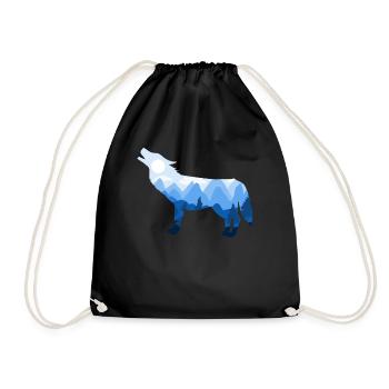 Wolf Wölfe Berge Natur Wild Wildnis Geschenk - Turnbeutel - Schwarz - Vorne
