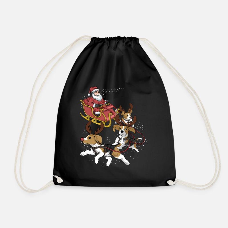 Beagle Weihnachten - Turnbeutel - Schwarz