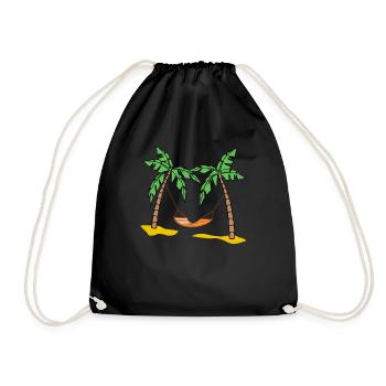 Cadeau d'été de palmiers soleil plage vacances - Sac de sport léger - noir - Devant