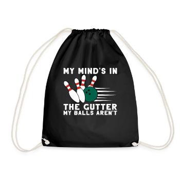 Bowling Bowling Bowler Sport Pin Gift - Drawstring Bag - black - Front