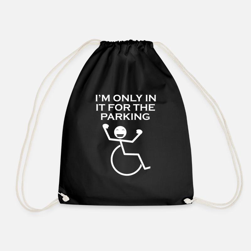 Rollstuhl Handicap Behinderte Behinderung Geschenk - Turnbeutel - Schwarz