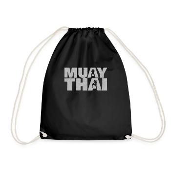 Muay Thai Geschenk für Thai Boxer Kampfsportler - Turnbeutel - Schwarz - Vorne