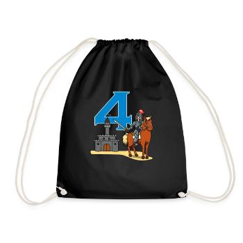 4ème anniversaire guerrier de château chevalier médiéval - Sac de sport léger - noir - Devant