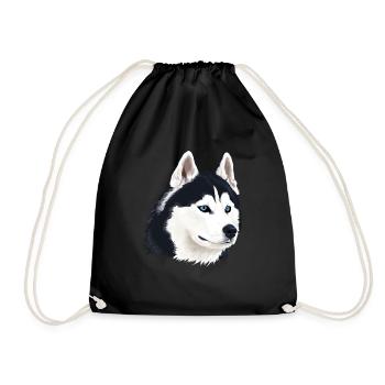 Husky Dog - Drawstring Bag - black - Front