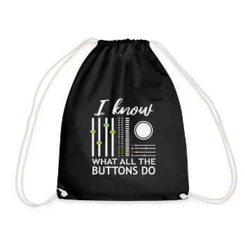 DJ Mixer Disc Jockey Disc Jockey Party Gift - Drawstring Bag - black - Front