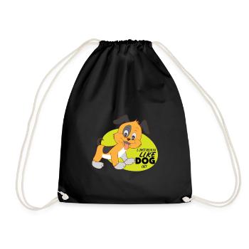 Dogs dog sport dog lover animal dog gift - Drawstring Bag - black - Front