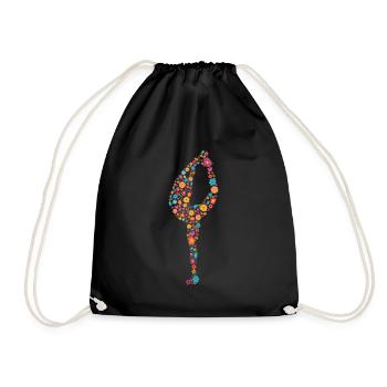 Figure Skating Gift for Figure Skater - Drawstring Bag - black - Front