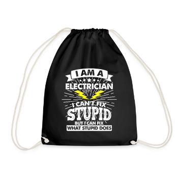 Electrician Electrician Electrician Electric Electricity - Drawstring Bag - black - Front