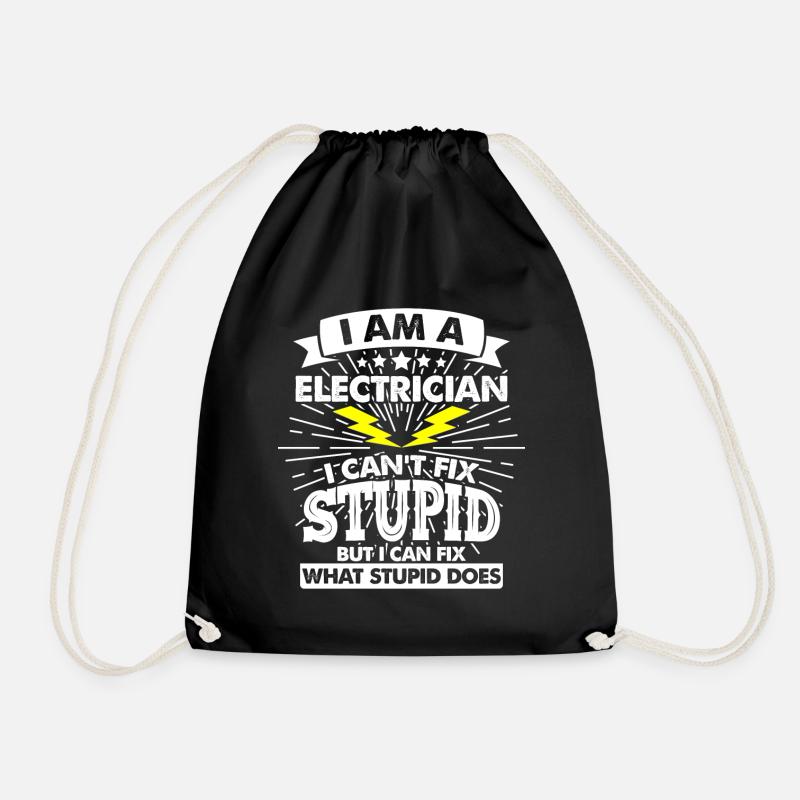 Elektriker Elektro Elektroniker Elektrisch Strom - Turnbeutel - Schwarz