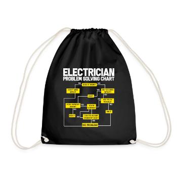 Electrician Electrician Electrician Electric Electricity - Drawstring Bag - black - Front