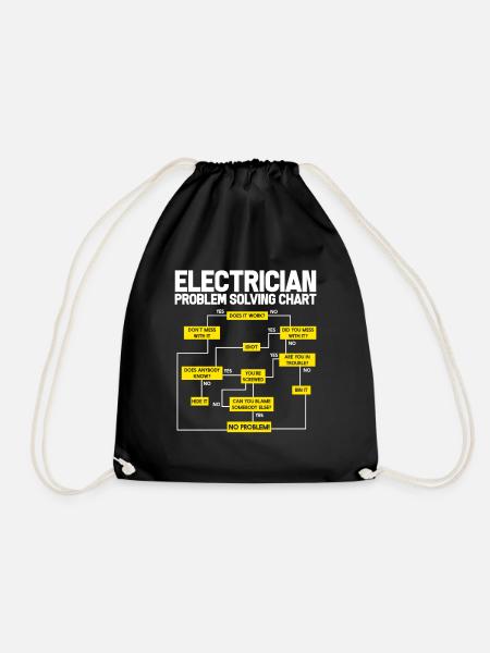 Electrician Electrician Electrician Electric Electricity - Drawstring Bag - black