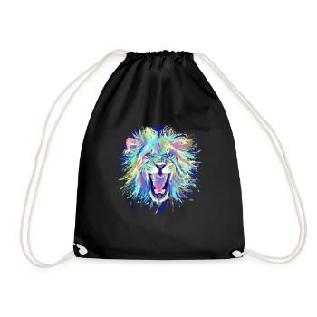 Lion - Drawstring Bag - black - Front