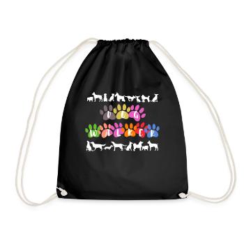 Chien chien promenade chien maman propriétaire de chien - Sac de sport léger - noir - Devant