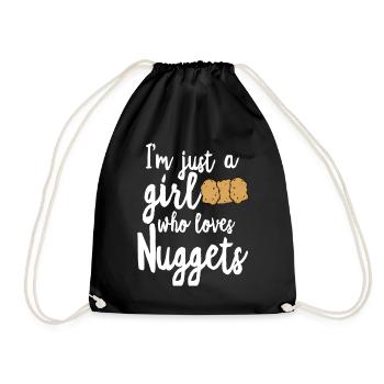 Chicken Nuggets Chicken Chicken Nugs Nugget Gift - Drawstring Bag - black - Front