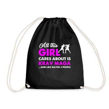 Krav Maga contact sport martial arts combat gift - Drawstring Bag - black - Front