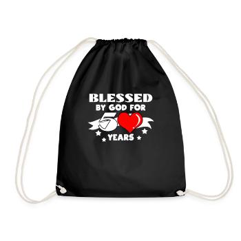 50th birthday - Drawstring Bag - black - Front
