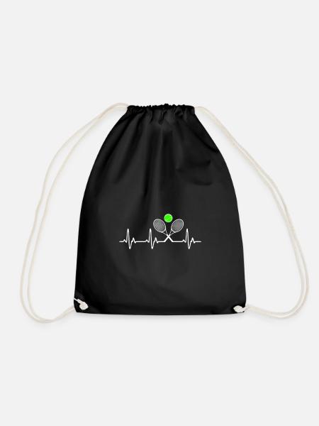 Tennis Shirt - Tennisspieler - Tennis tshirt - Turnbeutel - Schwarz