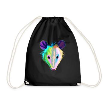 Splash Opossum - Drawstring Bag - black - Front