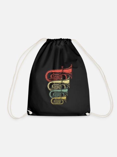 Retro Tuba - Turnbeutel - Schwarz