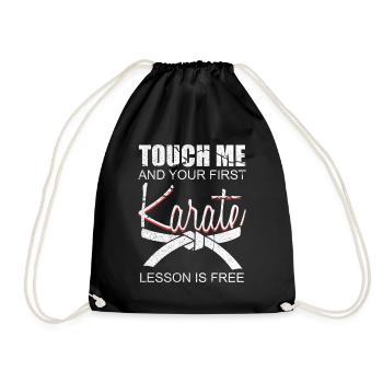 Karate fighters martial arts self defense - Drawstring Bag - black - Front