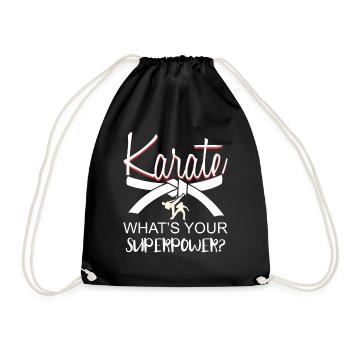 Karate fighters martial arts self defense - Drawstring Bag - black - Front