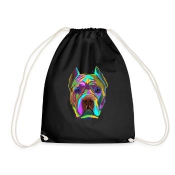 Splash Cane Corso Dog - Drawstring Bag - black - Front