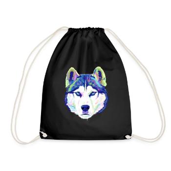 Splash Siberian Husky chien - Sac de sport léger - noir - Devant