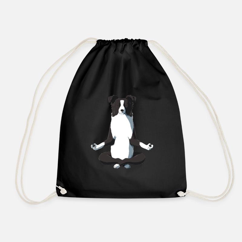 Yoga Border Collie - Turnbeutel - Schwarz