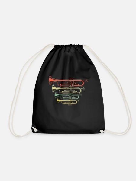 Trumpet Gift Idea for trumpet player - Drawstring Bag - black