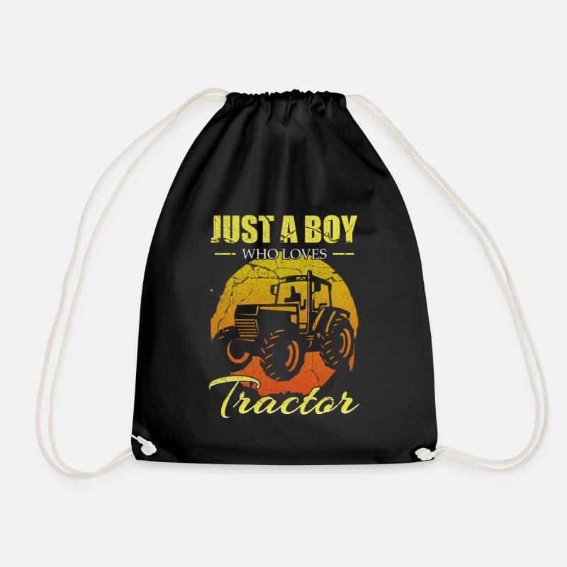 tractor - Drawstring Bag - black
