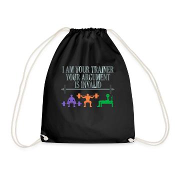 Fitness personal trainer workout trainer training - Drawstring Bag - black - Front