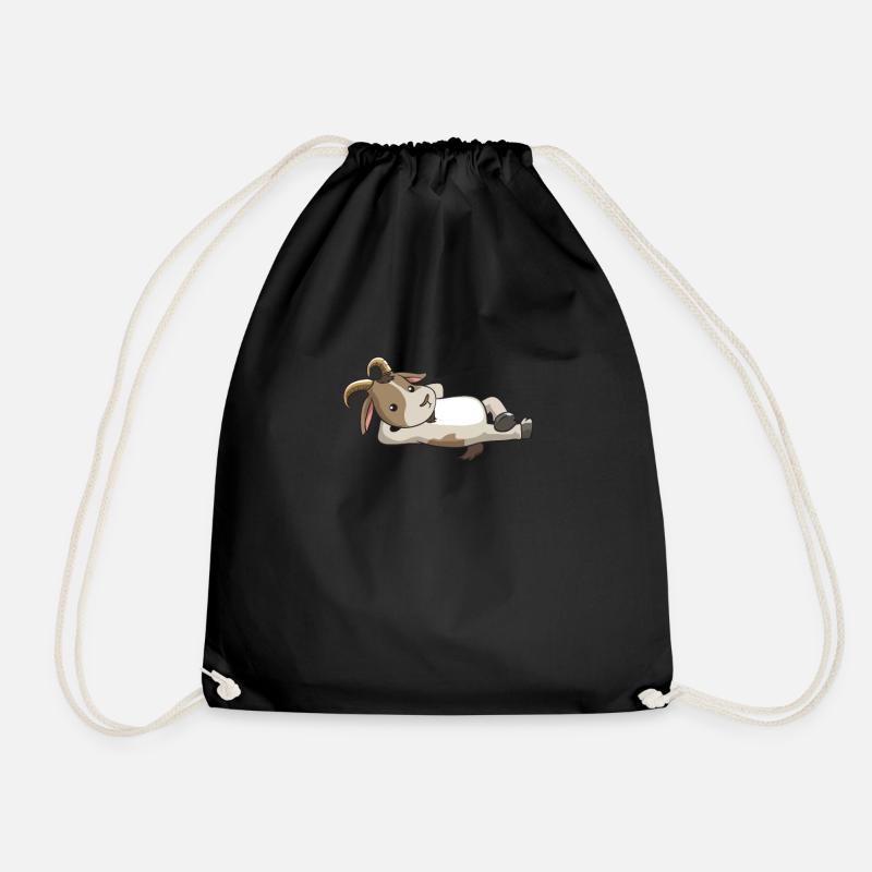 Goat Goats Whispering billy goat goat gift - Drawstring Bag - black