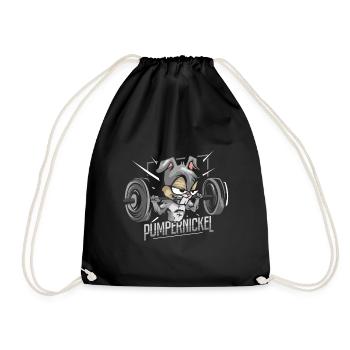 Pumpernickel Fitness Kaninchen - Turnbeutel - Schwarz - Vorne