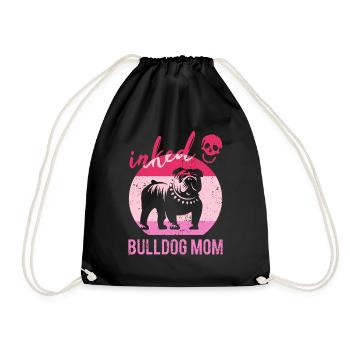 Inked Bulldog Mom Tätowiert Frauchen Bulldogge - Turnbeutel - Schwarz - Vorne