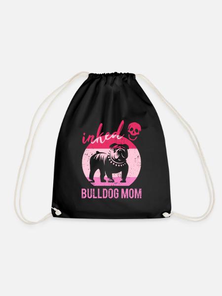 Inked Bulldog Mom Tätowiert Frauchen Bulldogge - Turnbeutel - Schwarz
