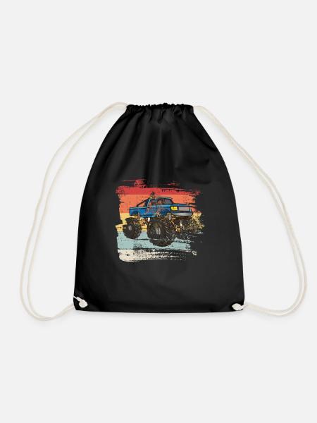 Retro Monster Truck - Turnbeutel - Schwarz