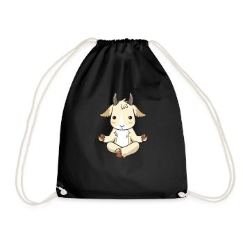 Yoga Ziege Ziegen Ziegenbock Goat Geschenk - Turnbeutel - Schwarz - Vorne