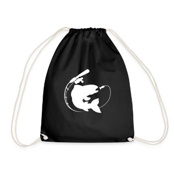 Fishing gift for Angler - Drawstring Bag - black - Front