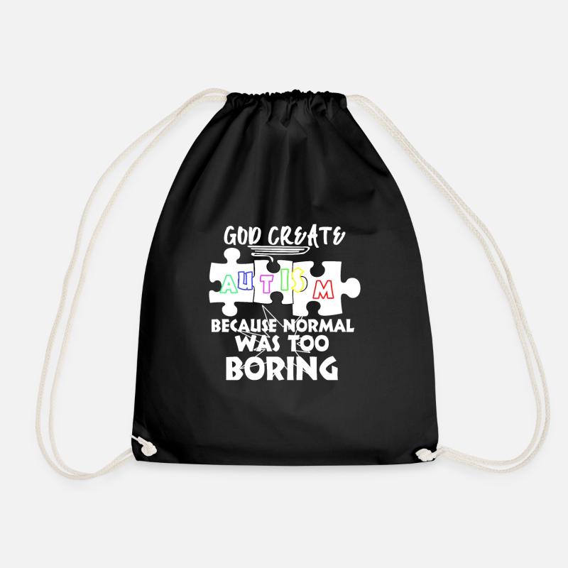 Autism Autism Autism Awareness Day Gift - Drawstring Bag - black