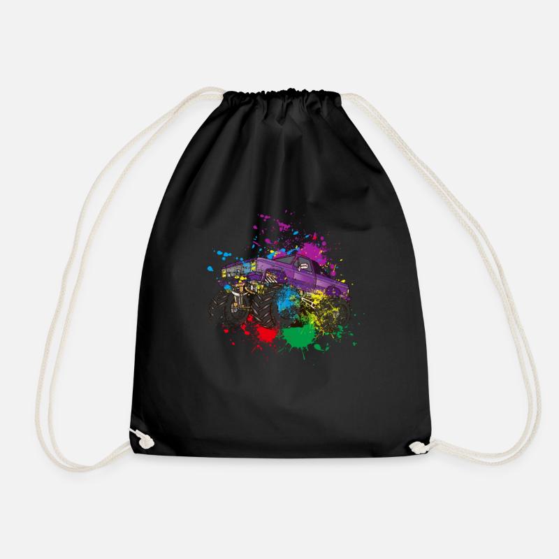 Splash Monster Truck - Drawstring Bag - black