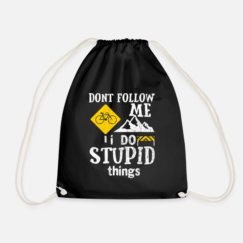 Mountain biker Mountain bike Mountain biking Gift - Drawstring Bag - black
