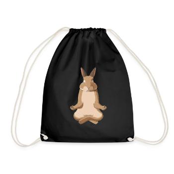 Meditation Hase - Turnbeutel - Schwarz - Vorne