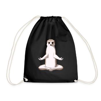 Meditate Meerkat - Drawstring Bag - black - Front