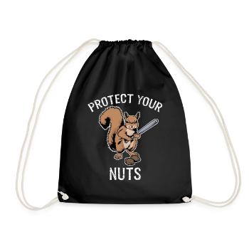 Protect Your Nuts - Turnbeutel - Schwarz - Vorne